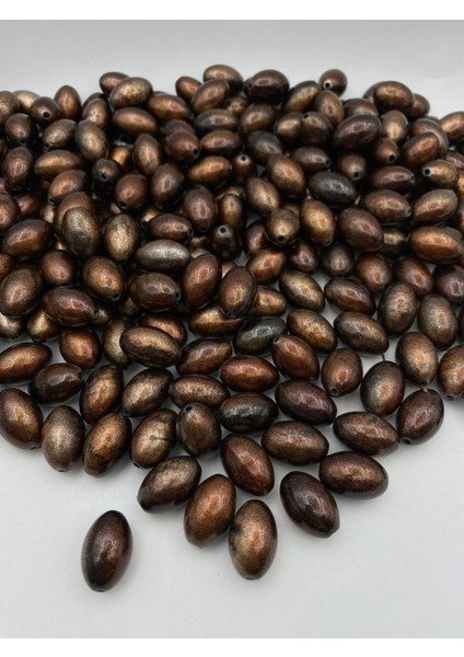 14X20MM Kahverengi Parlak Badem Model Takı ve Çanta Yapım Boncuğu (100GR,~48ADET) modelleri