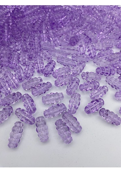 100GR Lila Renk Makarna Model Burgulu,kovan Akrilik Boncuk, Çanta Yapım,hobi Boncuğu (~52 Adet)