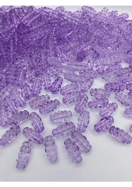 100GR Lila Renk Makarna Model Burgulu,kovan Akrilik Boncuk, Çanta Yapım,hobi Boncuğu (~52 Adet) fiyatları