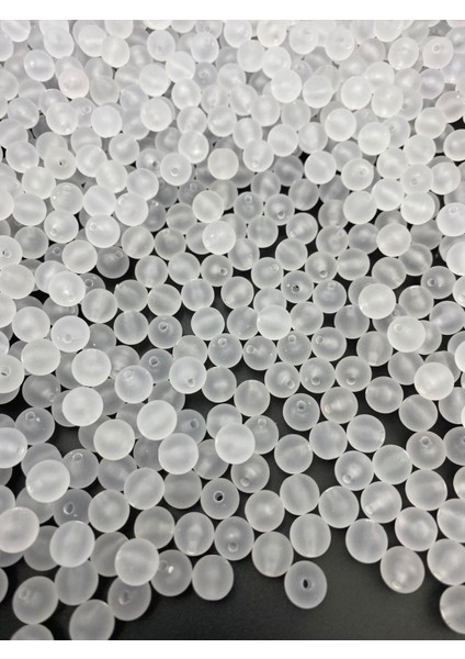 100GR 10MM Mat Buzlu Yapılı Akrilik Şeffaf Yuvarlak Boncuk,takı,çanta Yapım Boncuğu (~210 Adet) fırsatları