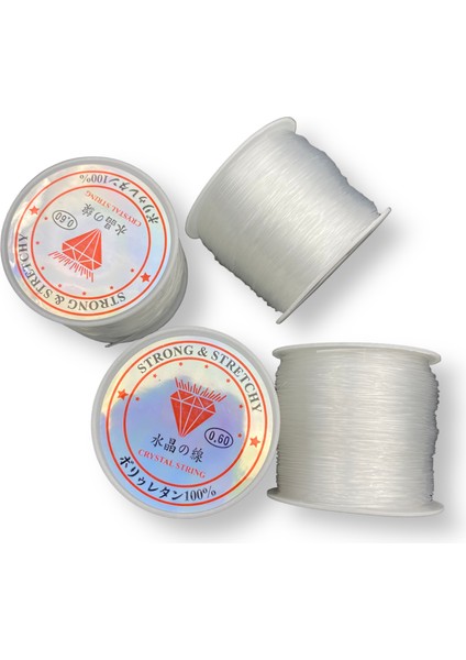 40 Metre Küçük Bobin 0.60MM Sabit Şeffaf Misina,çanta,aksesuar Yapımı Misina (~40 Metre)