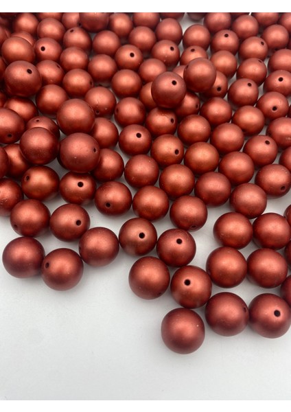 16MM Mat Metalik Kırmızı Renk Boncuk, Çanta Yapım Boncuğu (100GR~44ADET Boncuk) fiyatları