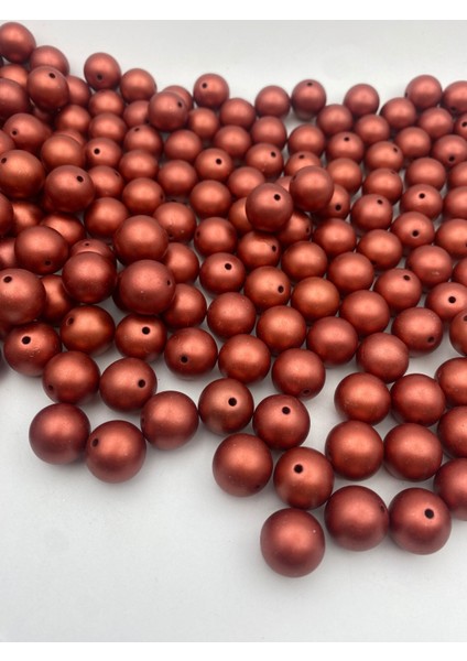 16MM Mat Metalik Kırmızı Renk Boncuk, Çanta Yapım Boncuğu (100GR~44ADET Boncuk) modelleri