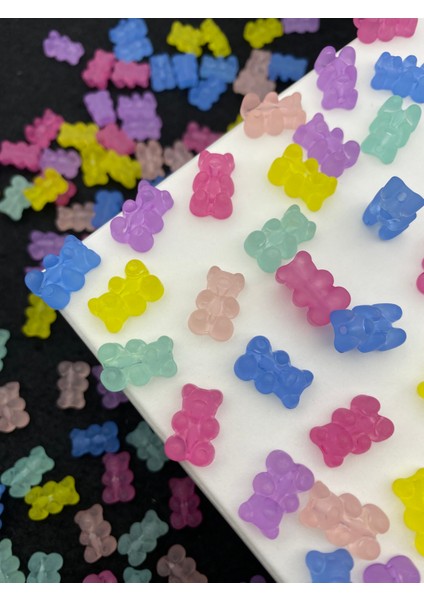 25 Adet Buzlu Mat Akrilik Karışık Renkli Jelibon,ayıcık Boncuk,takı Yapım Boncuğu fiyatları