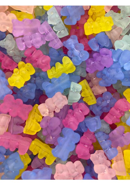 25 Adet Buzlu Mat Akrilik Karışık Renkli Jelibon,ayıcık Boncuk,takı Yapım Boncuğu fırsatları