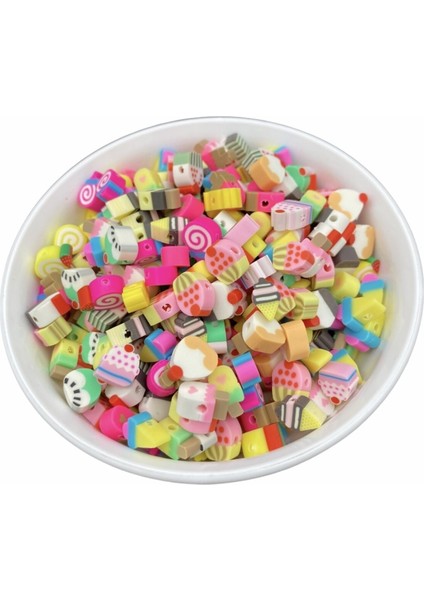 25 Adet Polimer Kil Fimo Cupcake,pasta,dondurma Figür ,takı Yapım Boncuğu