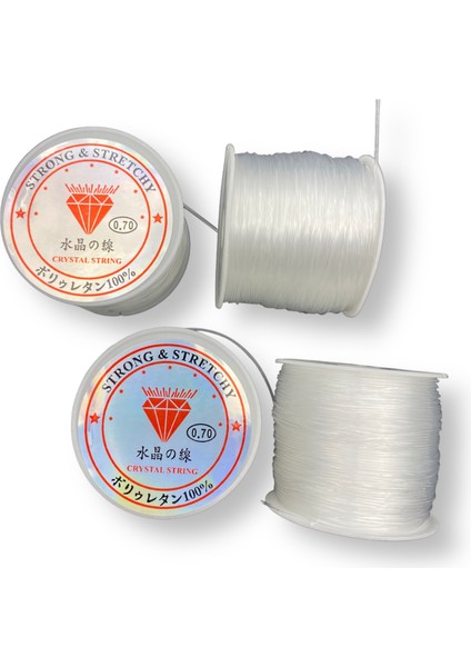 40 Metre Küçük Bobin 0,70 mm Sabit Şeffaf Misina,çanta,aksesuar Yapımı Misina (~40 Metre)