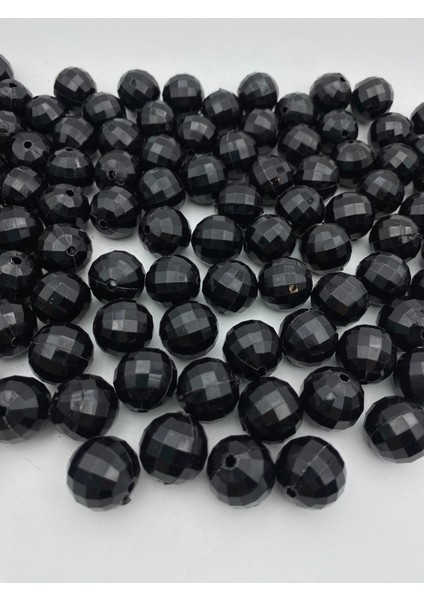 18MM Siyah Renk Dünya Model Akrilik Boncuk,takı, Çanta Yapım Boncuğu ( 100GR,~28 Adet) fiyatları