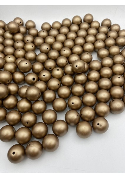 18MM Mat Metalık Vizon Renk Boncuk,takı ve Aksesuar, Çanta Boncuğu ((100GR ~28 Adet Boncuk)