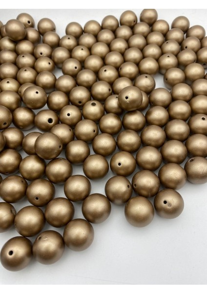 18MM Mat Metalık Vizon Renk Boncuk,takı ve Aksesuar, Çanta Boncuğu ((100GR ~28 Adet Boncuk) modelleri