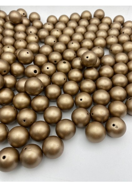 18MM Mat Metalık Vizon Renk Boncuk,takı ve Aksesuar, Çanta Boncuğu ((100GR ~28 Adet Boncuk) fırsatları