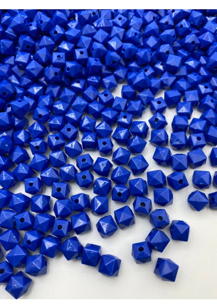 100GR 10MM Opak Saks Mavisi / Koyu Mavi Küp, Kübik Akrilik Boncuk ,çanta Boncuğu (100GR,~200 Adet) fiyatları