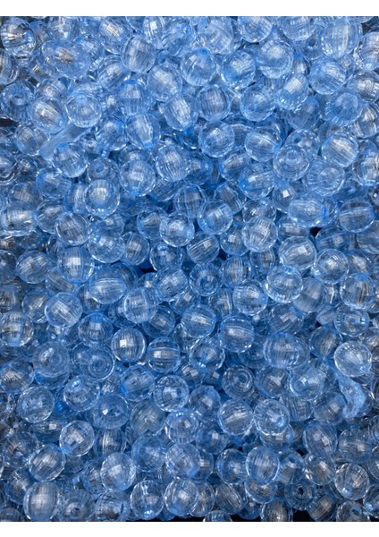 8mm Açık Mavi Akrilik Dünya Model Boncuk,takı ve Çanta Yapım Boncuğu (50GR,~200 Adet) fırsatları