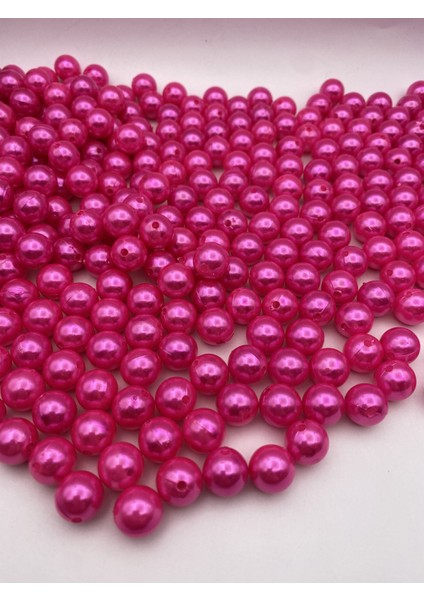14MM Fuşya / Koyu Pembe Renk Plastik Inci Boncuk, Çanta ve Takı Yapım Boncuğu (100 GR,~65ADET) modelleri
