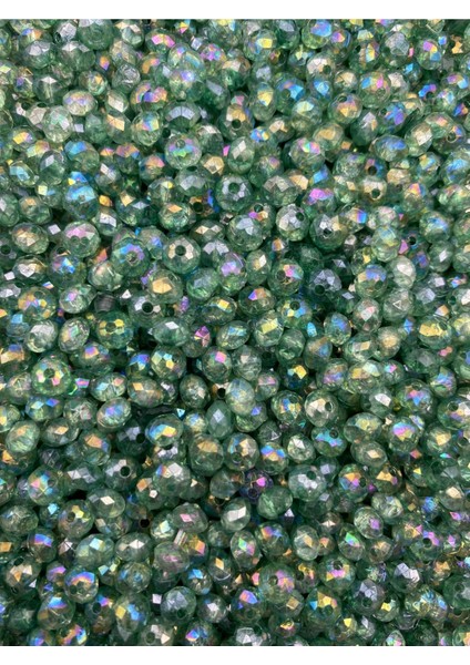 Zümrüt Yeşili/ Yaşil Renk Basık 6mm Janjanlı Akrilik Boncuk,takı Yapım Hobi Boncuğu (25GR,~250 Adet) fiyatları