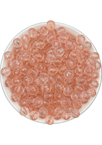 10MM Somon /mercan Renk Dünya Model Akrilik Boncuk, Takı,çanta Yapım Boncuğu (100GR,~180 Adet)