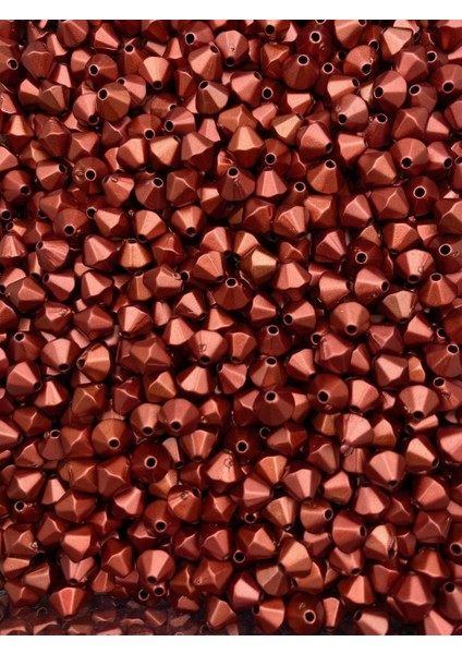 50GR 8mm Mat Metalik Kırmızı Renk Piramit Boncuk , Takı Yapım Hobi Boncuğu ( 50GR,~275 Adet) fiyatları