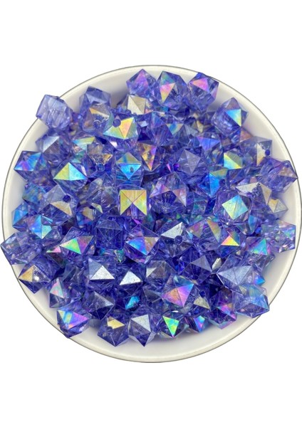 100GR 14MM Janjanlı Mor / Koyu Lila Renk Küp Akrilik Boncuk,takı ,çanta Boncuğu (100GR,~80ADET) fiyatları