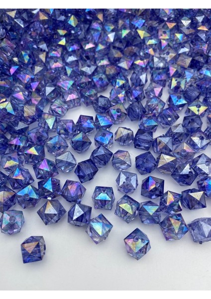 100GR 14MM Janjanlı Mor / Koyu Lila Renk Küp Akrilik Boncuk,takı ,çanta Boncuğu (100GR,~80ADET) modelleri