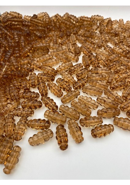 100GR Vizon/ Açık Kahve Renk Makarna Model Burgulu,kovan Akrilik Boncuk, Çanta Boncuğu (~52 Adet) modelleri