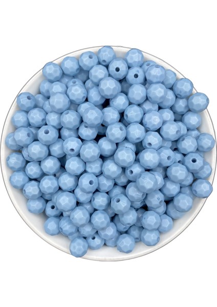 100GR Opak Petek Model Açık Mavi Renk 10MM Akrilik Boncuk ,çanta Yapım Boncuğu (~200 Adet) fiyatları