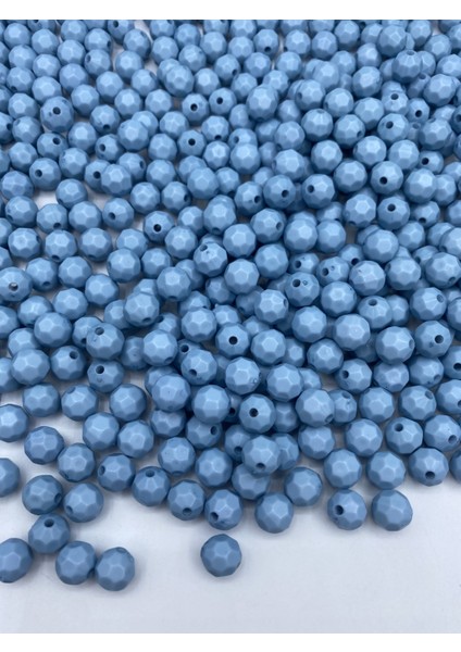 100GR Opak Petek Model Açık Mavi Renk 10MM Akrilik Boncuk ,çanta Yapım Boncuğu (~200 Adet) modelleri