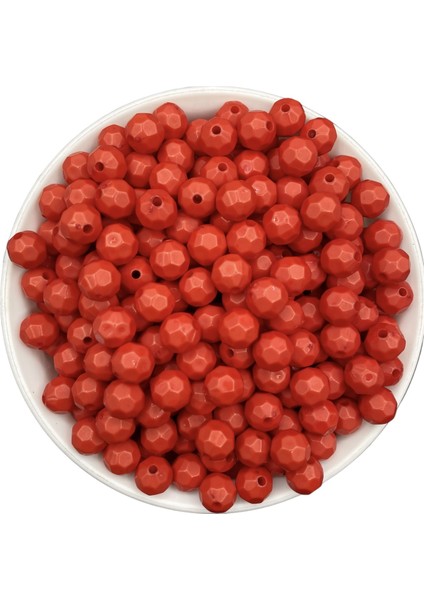100GR Opak Petek Model Kırmızı Renk 10MM Akrilik Boncuk ,çanta Yapım Boncuğu (~200 Adet) modelleri