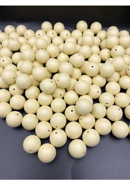 18MM Mat Metalık Krem Renk Boncuk,takı ve Aksesuar, Çanta Boncuğu ((100GR ~28 Adet Boncuk)