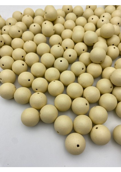 18MM Mat Metalık Krem Renk Boncuk,takı ve Aksesuar, Çanta Boncuğu ((100GR ~28 Adet Boncuk) modelleri