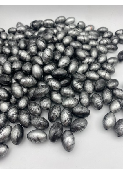 14X20MM Siyah Gri Yılan Derisi Motifli Badem Model Takı ve Çanta Yapım Boncuğu (100GR,~46 Adet) fiyatları