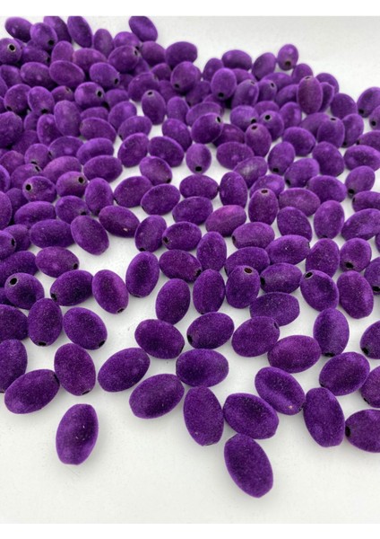 Mor Renkbadem Model Kadife Boncuk Takı, Çanta Yapım Boncuğu ( 100GR,~40 Adet) fiyatları