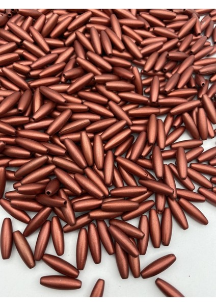 Kırmızı Bordo Mat Metalık Büyük Arpa Çubuk Model Boncuk,takı,çanta Boncuğu (100GR ~ 230 Adet Boncuk) fiyatları