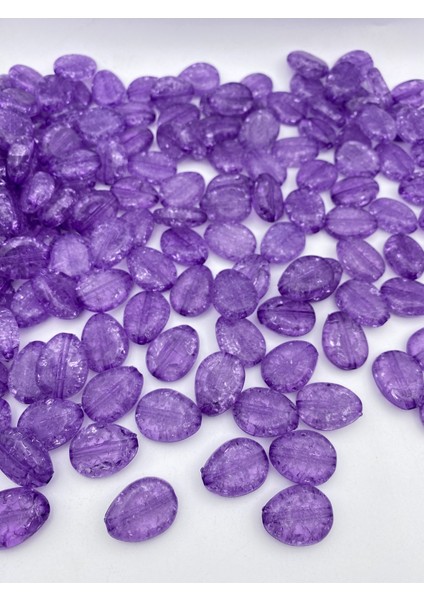 100GR Lila / Mor Renk Çatlak Çakıl Model Akrilik Boncuk, Çanta Yapım,hobi Boncuğu (100GR, ~34 Adet) fiyatları