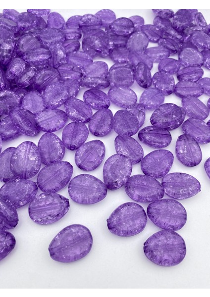 100GR Lila / Mor Renk Çatlak Çakıl Model Akrilik Boncuk, Çanta Yapım,hobi Boncuğu (100GR, ~34 Adet) modelleri