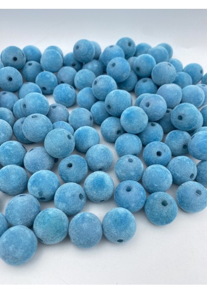 20MM Açık Mavi, Mavi Renk Kadife Boncuk Takı Yapım, Çanta Boncuğu ( 100GR,~20 Adet)