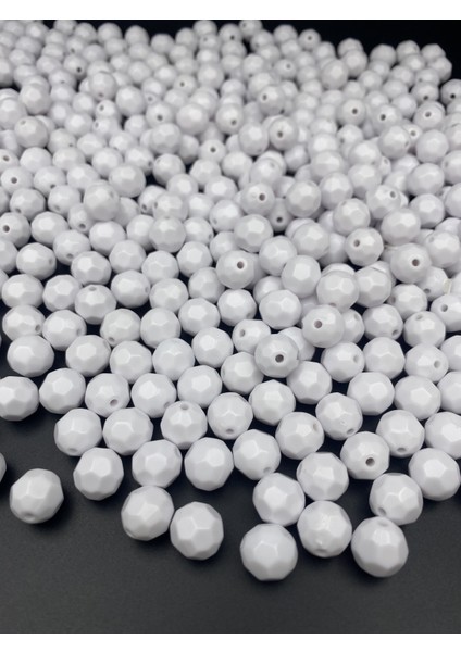 12MM Opak Petek, Beyaz Renk 100GR 12MM Opak Petek Akrilik Boncuk,çanta Boncuğu (100GR,~100 Adet)