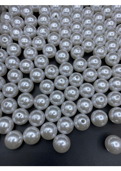 18MM Beyaz Renk Lüks / Lüx Kaplama Plastik Inci Boncuk Çanta,takı Boncuğu (100GR,~33 Adet)