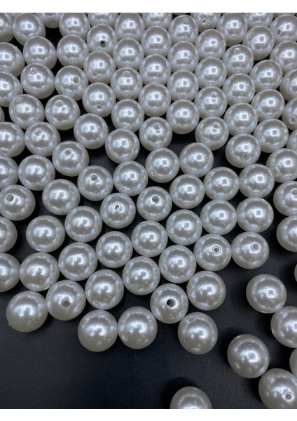 18MM Beyaz Renk Lüks / Lüx Kaplama Plastik Inci Boncuk Çanta,takı Boncuğu (100GR,~33 Adet)