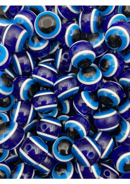10 Adet 16MM Lacivert / Koyu Mavi Akrilik Yuvarlak Nazar Boncuğu, Takı Yapım Göz Boncuk fiyatları