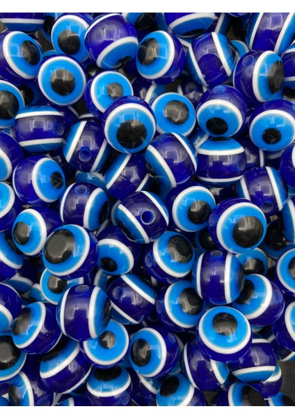 10 Adet 14MM Lacivert / Koyu Mavi Akrilik Yuvarlak Nazar Boncuğu, Takı Yapım Göz Boncuk fiyatları