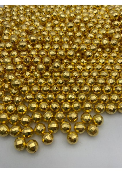 10MM Dünya Model Gold-Altınsarısı Ccb Metalize Plastik Boncuk,takı, Çanta Boncuğu (100GR,~190 Adet) fiyatları