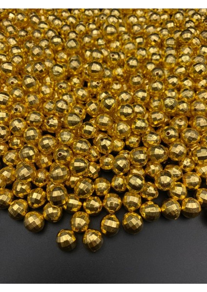 10MM Dünya Model Gold-Altınsarısı Ccb Metalize Plastik Boncuk,takı, Çanta Boncuğu (100GR,~190 Adet) indirimleri
