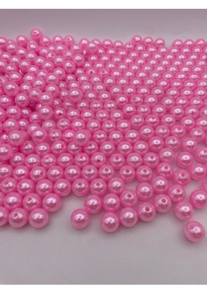 00GR 12MM Pembe Renk Lüks / Lüx Kaplama Plastik Inci Boncuk Çanta,takı Boncuğu (100GR,~110 Adet)