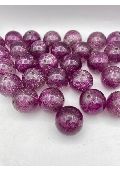 30MM Içi Simli Lila Akrilik Boncuk,takı,çanta Yapım Boncuğu (100GR,~6 Adet) fiyatları