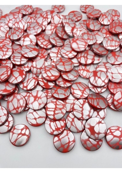 100GR 25MM Yassı Gümüş Boyalı Kırmızı Yuvarlak Akrilik Boncuk,takı, Çanta Yapım Boncuğu (~ 43 Adet), fırsatları