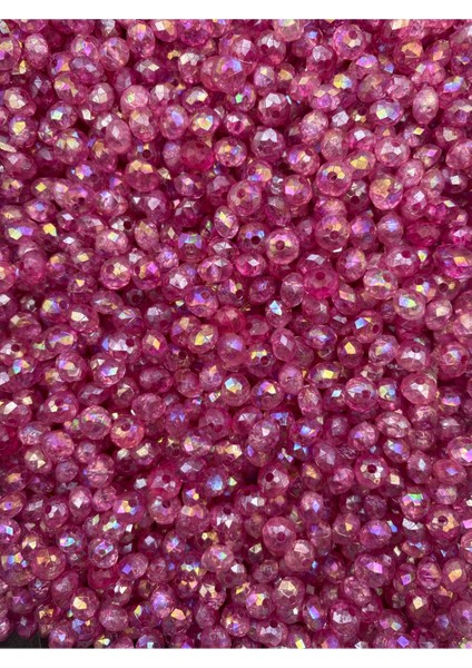 Fuşya / Koyu Pembe Renkli Basık 6mm Janjanlı Akrilik Boncuk,takı Yapım Hobi Boncuğu (25GR,~250 Adet) fiyatları
