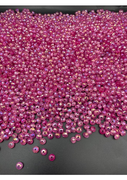Fuşya / Koyu Pembe Renkli Basık 6mm Janjanlı Akrilik Boncuk,takı Yapım Hobi Boncuğu (25GR,~250 Adet) fırsatları