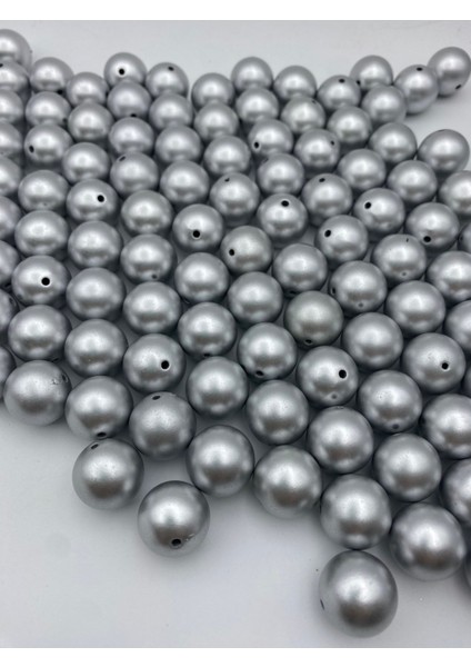 18MM Mat Metalik Gümüş Renk Boncuk,takı ve Aksesuar, Çanta Boncuğu ((100GR ~28 Adet Boncuk) fiyatları