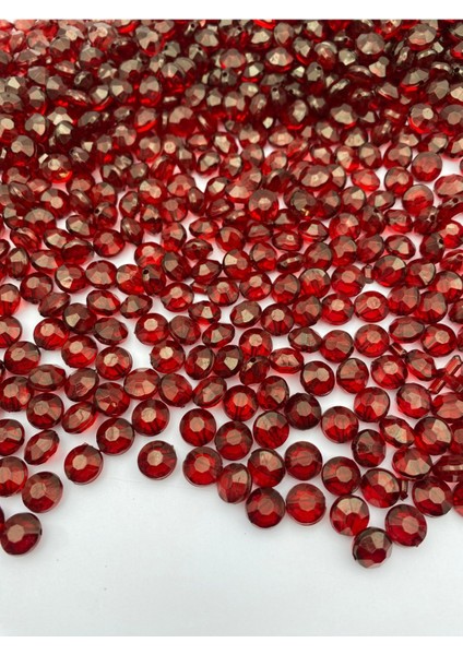 10MM Bordo Renk Yassı Bonibon Ufo Model Akrilik Boncuk,takı Yapım, Çanta Boncuğu (50GR,~150 Adet)