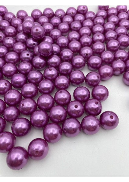 18MM Mor Renk Plastik Inci Boncuk, Çanta ve Takı Yapım Boncuğu (100GR,~33ADET)